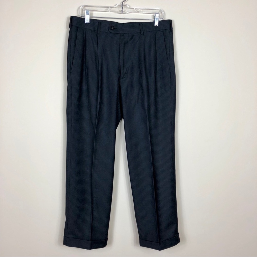 Axist | Men’s Pleated Pinstriped Dress Pants 34/29